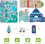 Blocs de construction en bois pour les tout-petits, les enfants Construction de la ville Jouets créatifs avec Alphabet nombre playset, Éducation préscolaire Bloc d'éducation pour les garçons filles Âges 3 4 5 6 (120 Pcs)