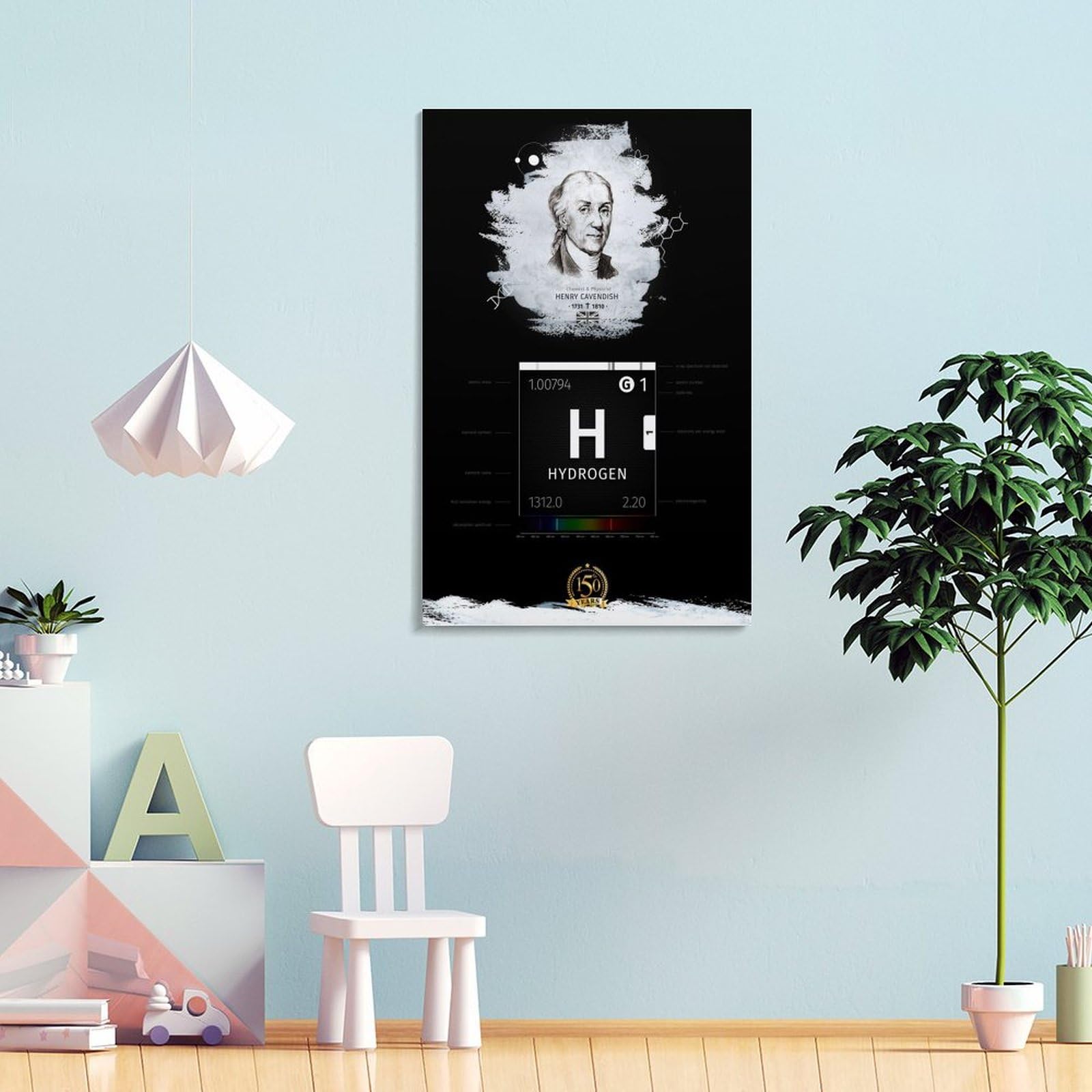 Poster mit Periodensystem, Raumdekoration, kosmischer Sternenhimmel, Wandkunst, Poster für Wanddekoration, 60 x 90 cm