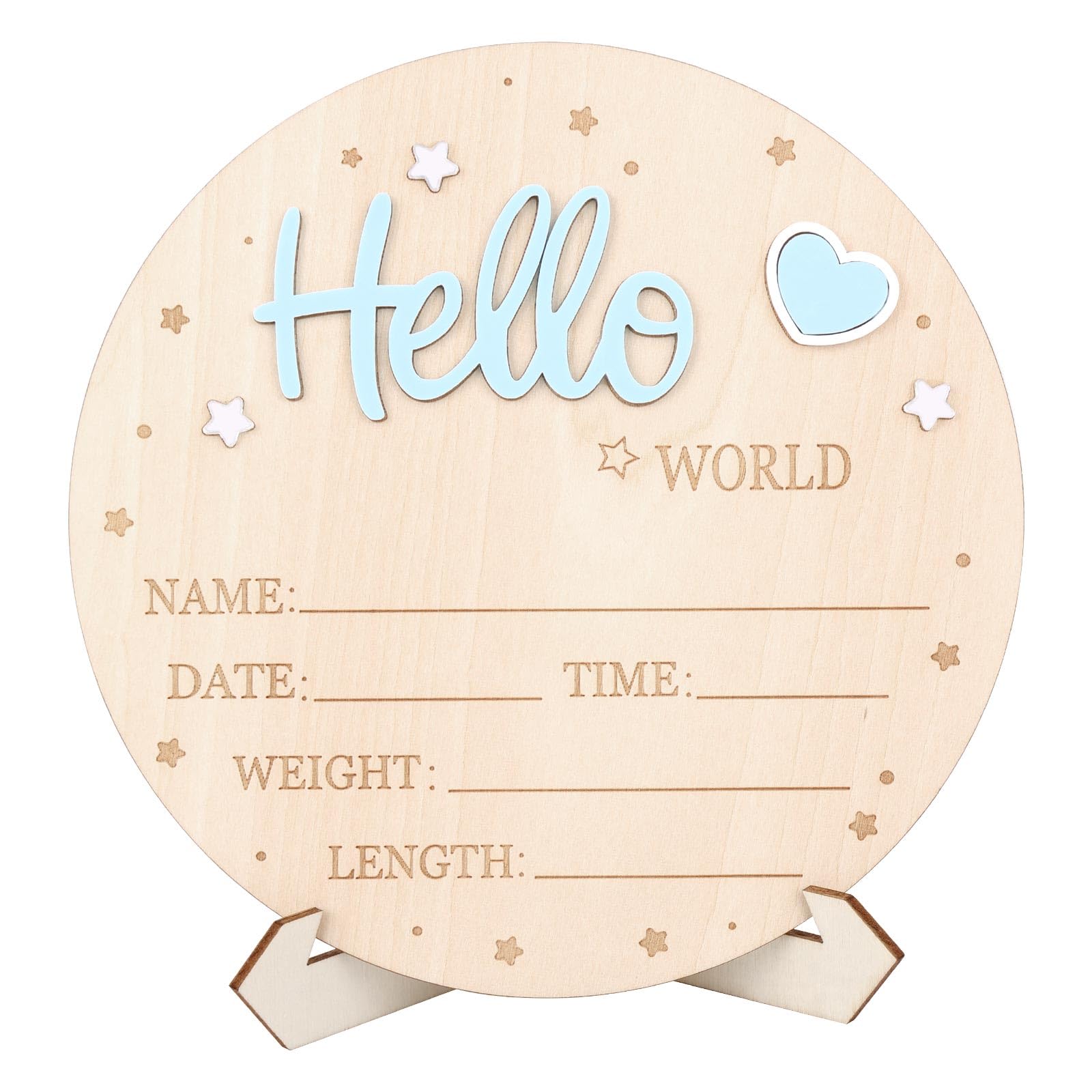 Snapklik.com : Baby Announcement Sign, Wooden Hello World Newborn Sign ...