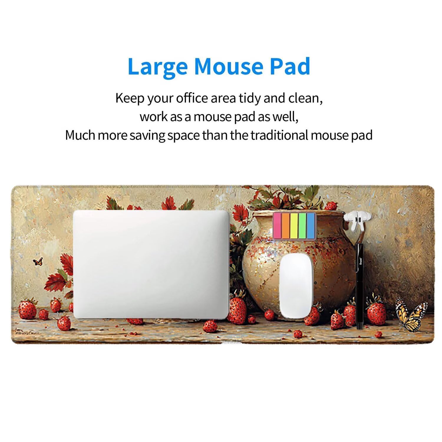Tappetino per Mouse XXL 1600 x 800 x 3mm Tappetino Mouse Gaming Grande, Mousepad con Base in Gomma Antiscivolo, Tappeto per Tavolo da Gaming per Mouse e Tastiera, Accessori PC, Regalo (Zen) V-72