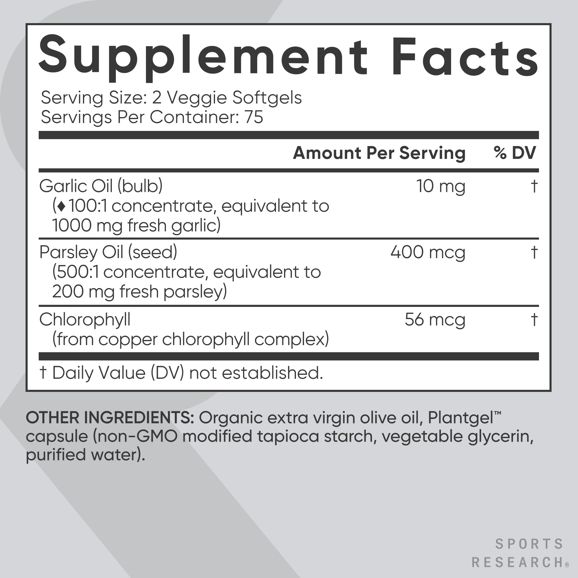 Sports Research® Odorless Garlic Oil, 150 Plantgel™ Capsules — Amazon image 5