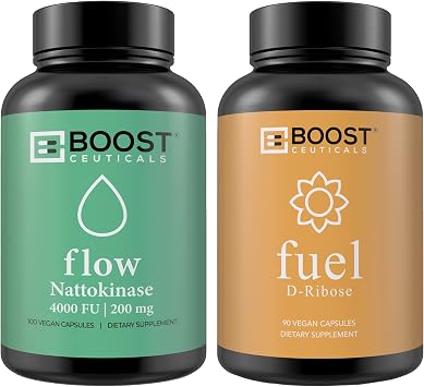 BoostCeuticals Nattokinase 4000 FU D Ribose Popular Together Bundle