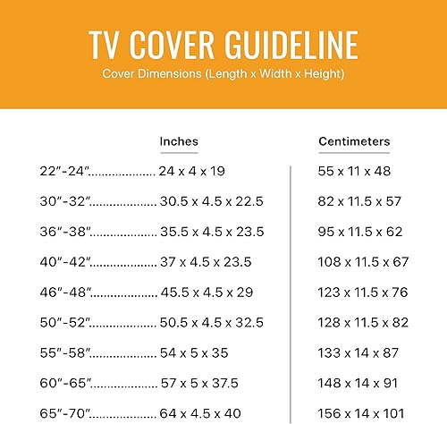 Miniatura 8 de KHOMO GEAR Funda de TV para exteriores, protector universal resistente a la intemperie para TV de 60 a 65 pulgadas, se adapta a la mayoría de