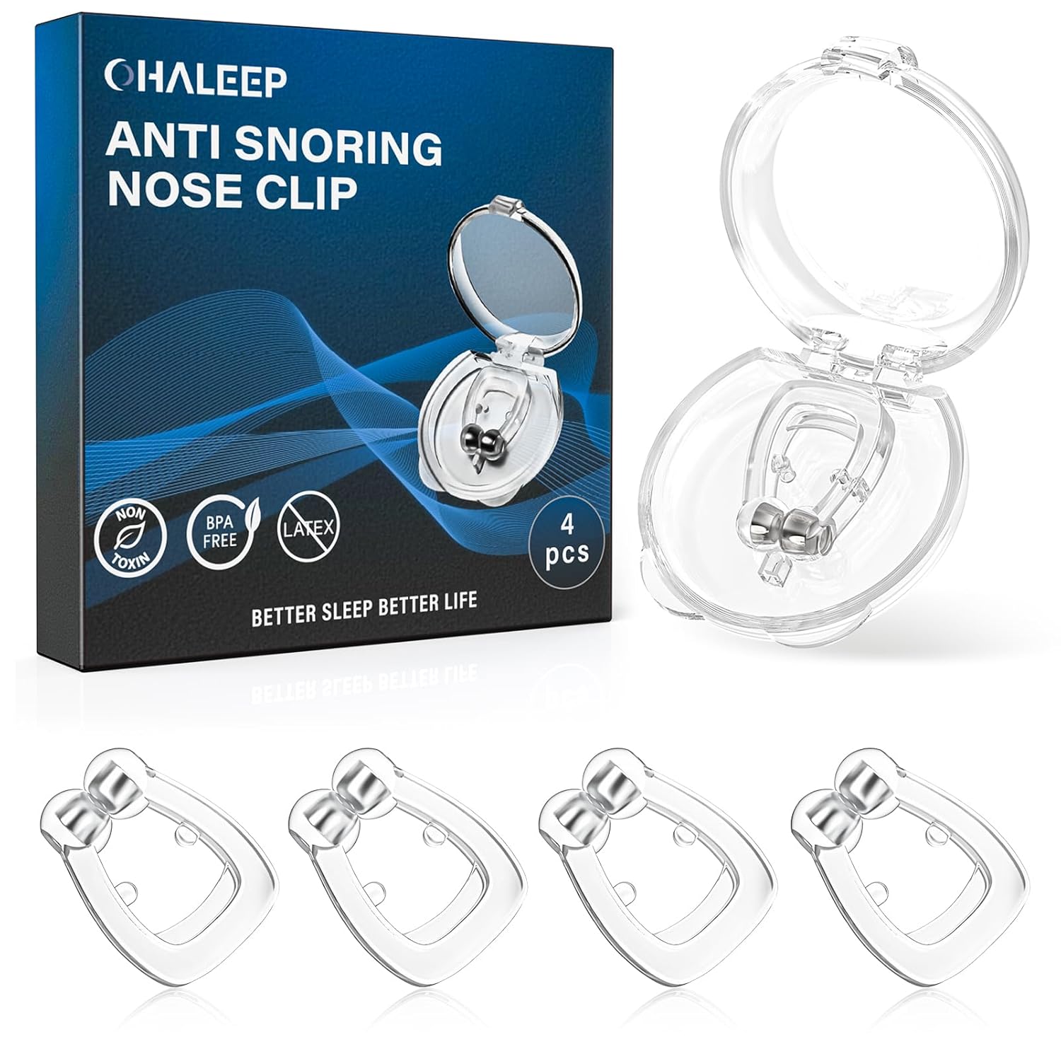 Anti Snoring Devices Snore Stopper with Adjustable Magnet Silicone Nose Clip Stop Snoring Effective to Relieve Snoring Snoring