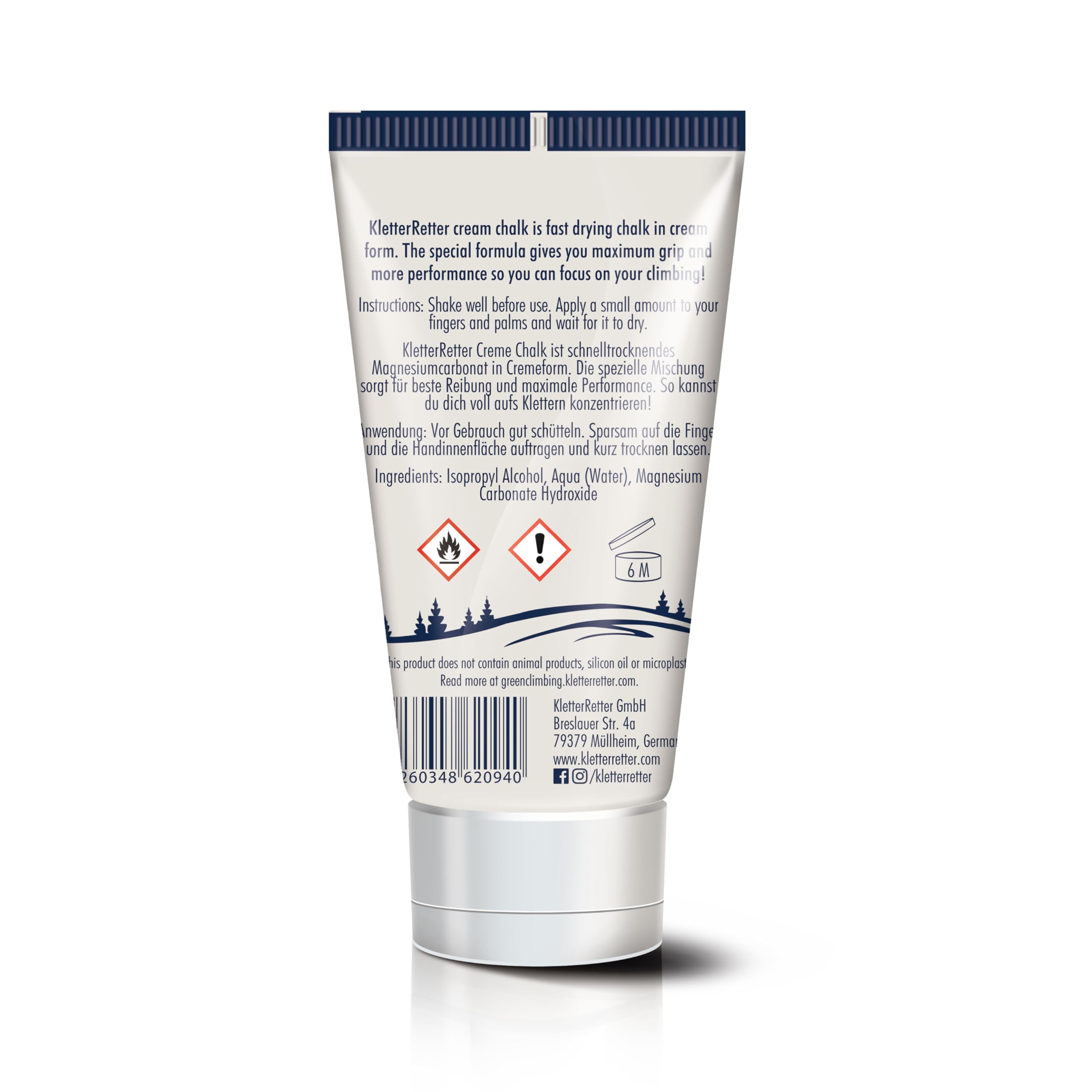 Creme Chalk 3 x 150ml - Hochwertiges, schnelltrockendes Magnesia in Creme-Form - Sorgt für bessere Reibung und maximale Performance beim Klettern und Bouldern