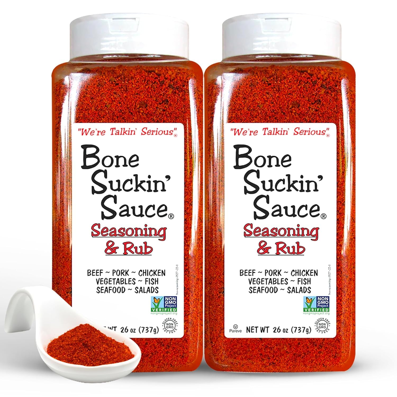 Bone Suckin' Barbecue Sauce - BBQ Seasoning & Rub, Gluten Free, Perfect for Pork Ribs and Spicy Sauce BBQ Fans (26 oz) (Pack of 2)