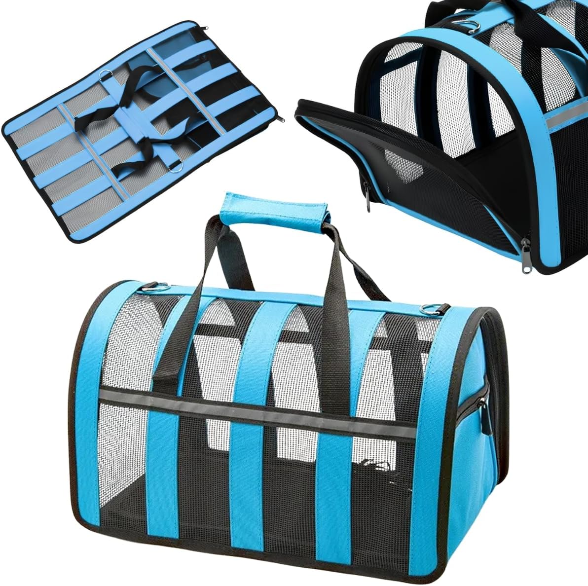 Bolsa Pet Transporte Média Viagem Mala Avião Para Cães Gatos (preto)
