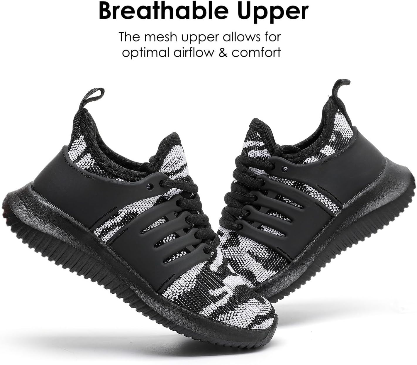 MEMON Toddler/Little Kid Boys Girls Shoes Lace-up for Running/Tennis Shoes Lightweight Walking Sports Sneakers