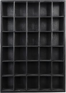 GSM Brands Shot Glass Display Case, Black Wood, Holds Set of 30 Glasses (16.7 x 12.2 - Each Opening Measures 2.52 x 2.13)