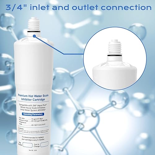 Miniatura 5 de Paquete de 1 cartucho de repuesto AP431 para Aqua-Pure AP430SS, sistema de inhibición de báscula de agua para toda la casa, ayuda a prevenir la