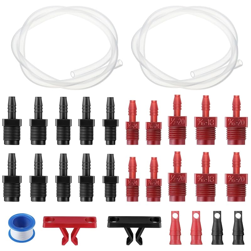 Kit de Sangria de Cilindro Mestre de Freio Enhon com Mangueiras Transparentes e Conexões SAE e Métricas, 29 peças