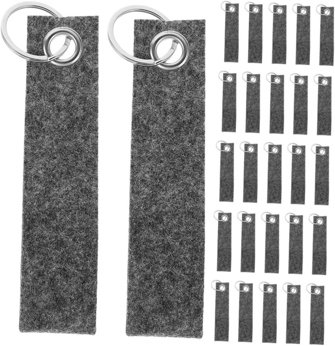 Veemoon 100Pcs Felt Keychain Blanks DIY Kit Simple Keyring Tags for Craft Projects Versatile Key Holders Bag Charms Durable Felt Material for Handmade Accessories