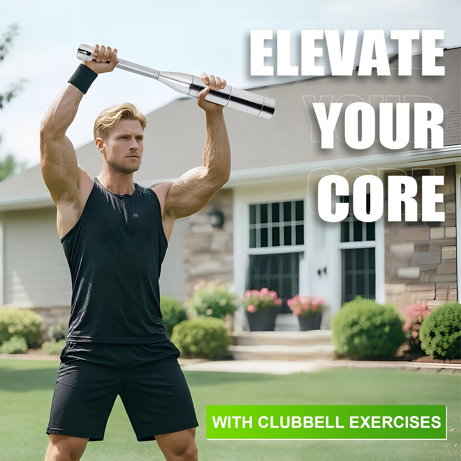 Kettlebell 3-8 kg, Mazza regolabile 6 in 1 in acciaio, Indian Clubbell, peso per allenamento con la forza, allenamento delle spalle, rinforzo dell'impugnatura e allenamento completo