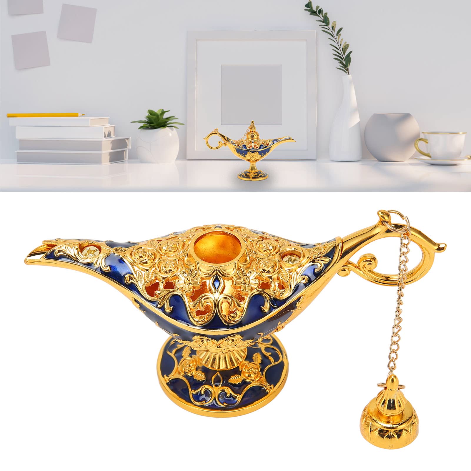 Miniatur-Aladdin-Genie-Lampen – 2 Stück, Gold, Für Puppenhaus & Deko – Maßstab 1:12