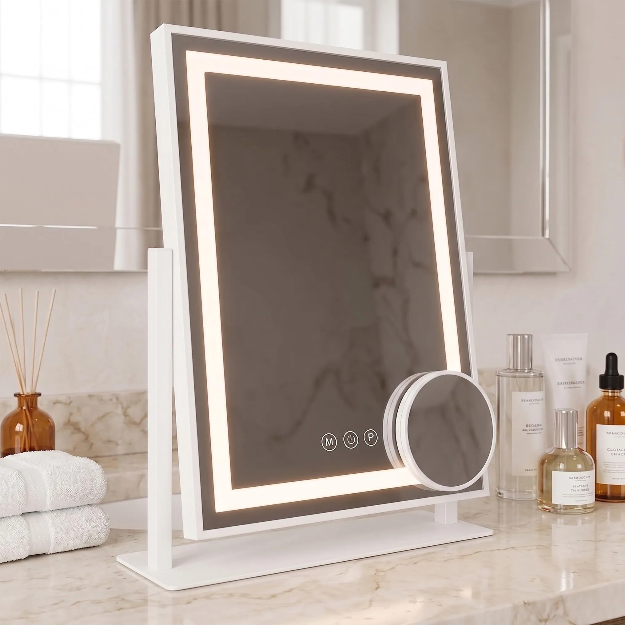 Rea - Lustro Led Lumi White 30x40cm Prostokątne - 8,5 x 36,5 x 47,5 cm