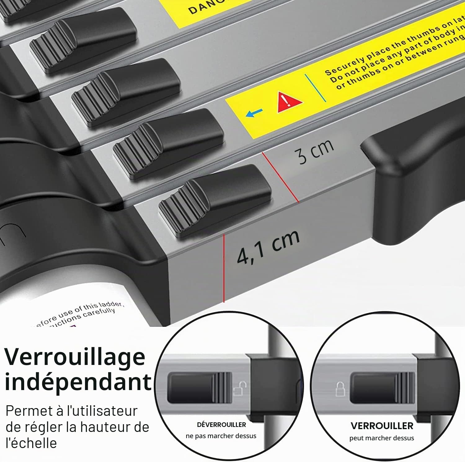 Échelle télescopique de 5 m en aluminium avec pieds antidérapants, légère et pliable, capacité de 150 kg