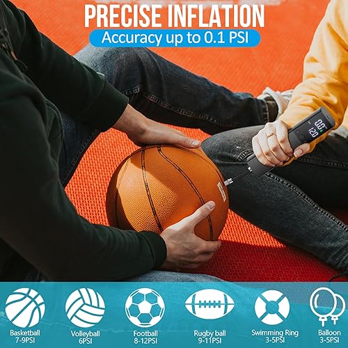 Miniatura 2 de Electric Ball Pump,Smart Air Pump Portable Fast Ball Inflation with Accurate Pressure Gauge and Digital LCD Display for Basketball Football Soccer