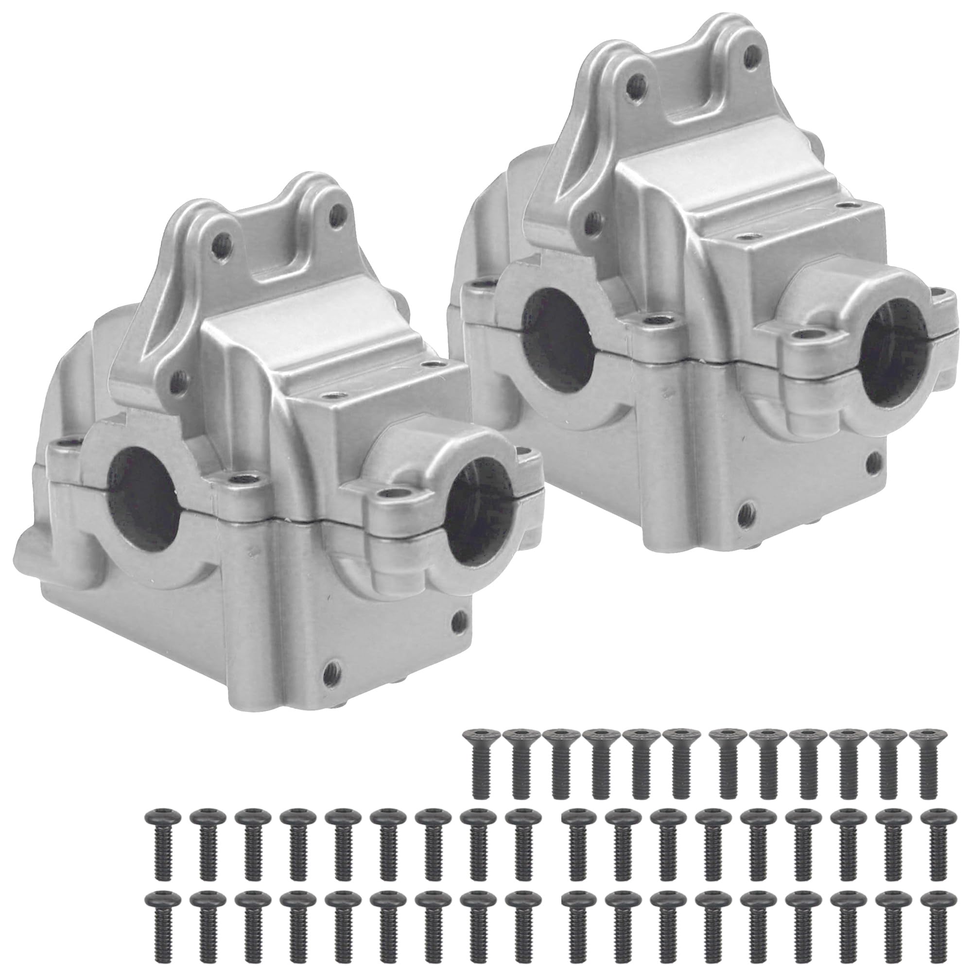 2Pack ShareGoo Metal Differential Gearbox Housing Cover Compatible with WLtoys 144001 124019 124018 1/14 RC Car (Silver)