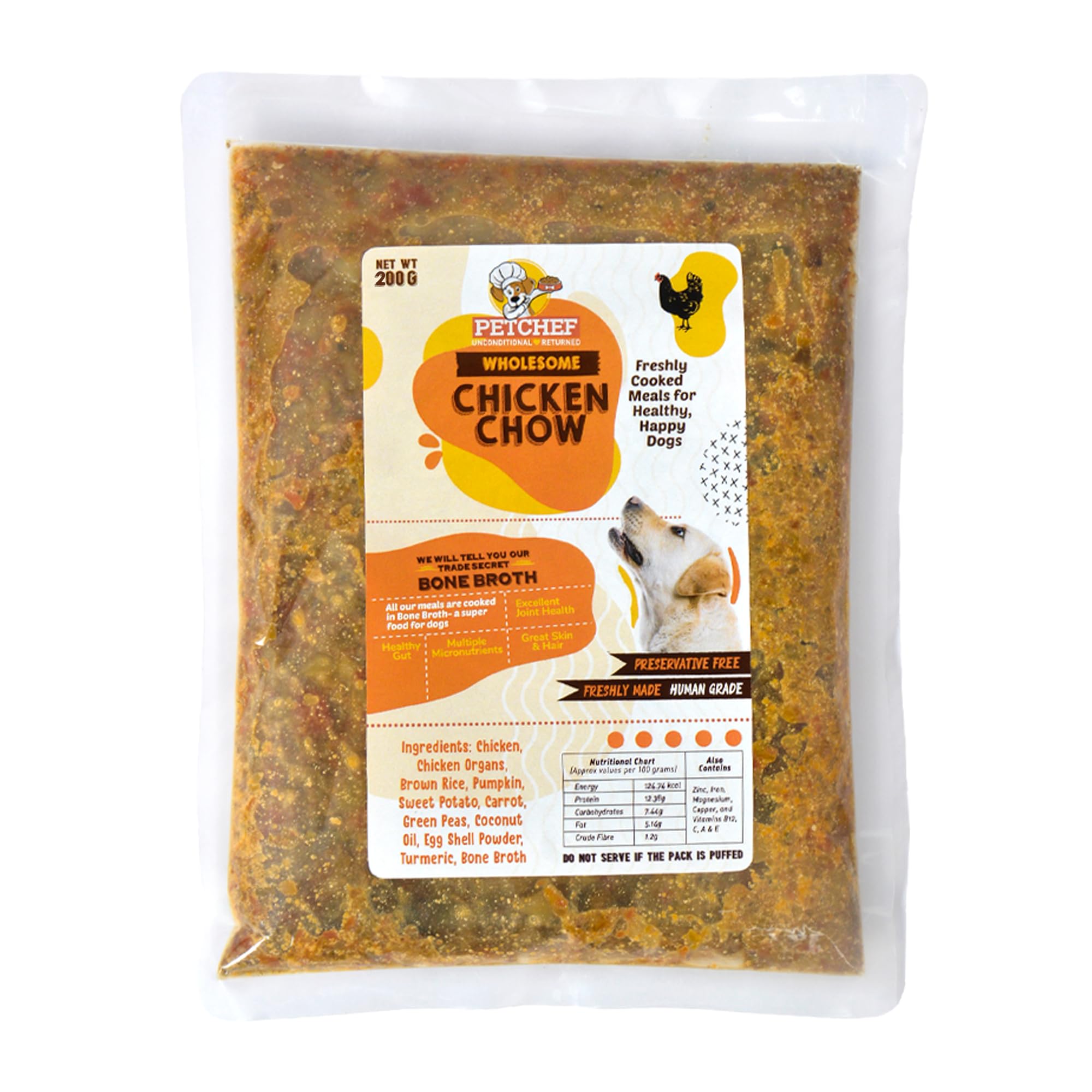 PetChefs Wet Dog Food|Wholesome Chicken Chow & Brown Rice|Delicious Wet Gravy & Fresh Vegetables|Natural Flavours Plus Added Vitamins and Proteins|Dog Food for Adult and Puppy|Pack of 60x200gm (B0CW6P5RLV) Amazon Price History, Amazon Price Tracker