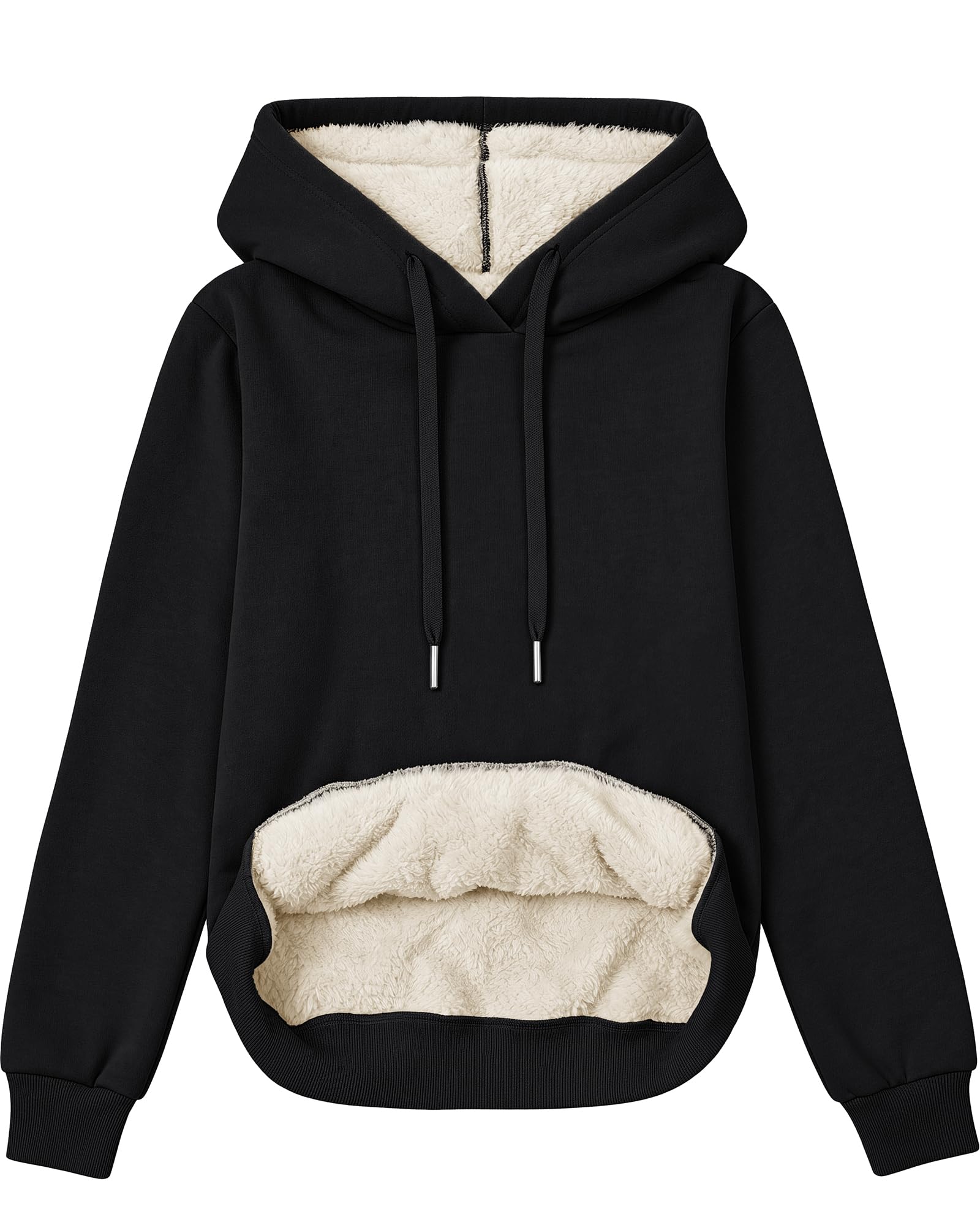 Novastellara Hoodie Damen Warm Fleece Gefüttert Kapuzenpullover | Warmer Pullover Damen Herbst Winter Elegant Baumwolle mit Sherpa-Futter Gefütterte Fleece Sweatshirt Hoody Damen mit Kapuze