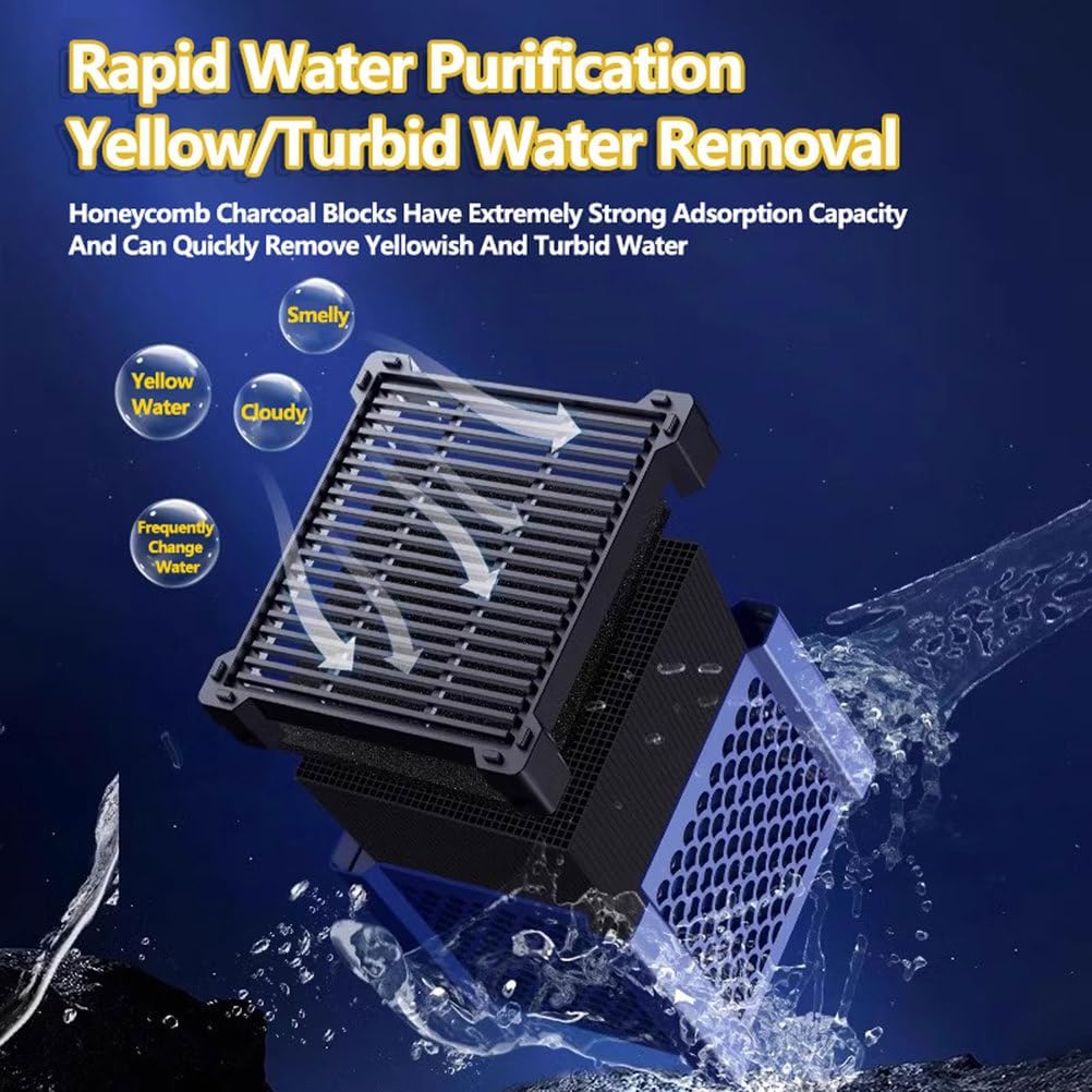 APLUSH Water Trough Filter, Activated Carbon for Pond, Super Strong Filtration and Odor Control, Canister Filters for Aquarium for Horse, Livestock, Fish Tanks Ponds,Blue,3Pcs