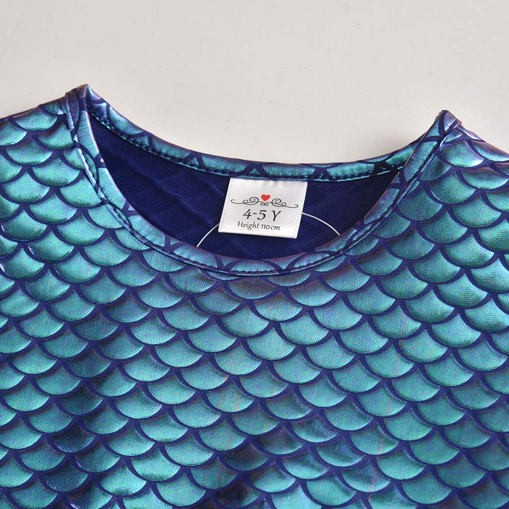 Vestido Sirena Princesa Manga Larga para Niñas 2-8 años