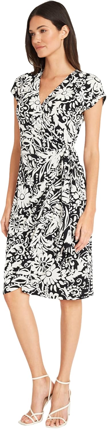 Maggy London Womens Printed Matte Jersey Wrap - Image 2
