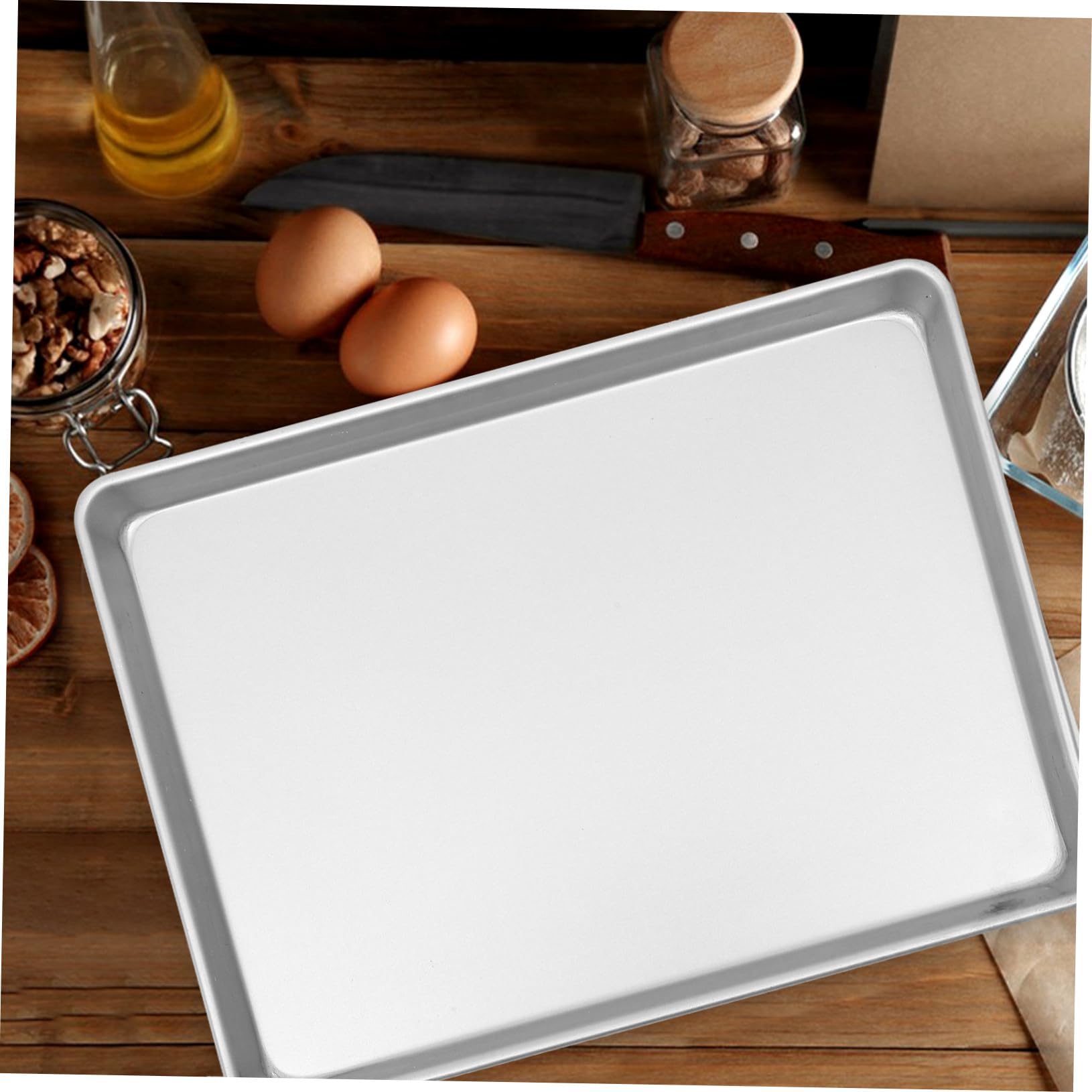 Molde Rectangular para Hornear de Aleación de Aluminio, Plata | Superficie Lisa, Tamaño Compacto, Resistente a Temperatura, Fácil de Limpiar