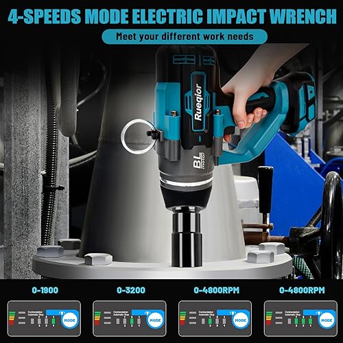 Miniatura 10 de Llave de impacto inalámbrica de 12 pulgada para batería Milwaukee de 18 V, llave de impacto de 1000 pies-libras (1360 N.m), impacto eléctrico sin