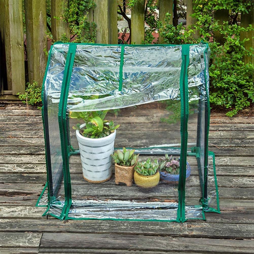 Invernadero de túnel, Cobertizo de Aislamiento de Plantas Cubierta de PVC Reforzada Estructura de Acero Resistente Mini Invernadero para jardín, balcón, Patio Trasero
