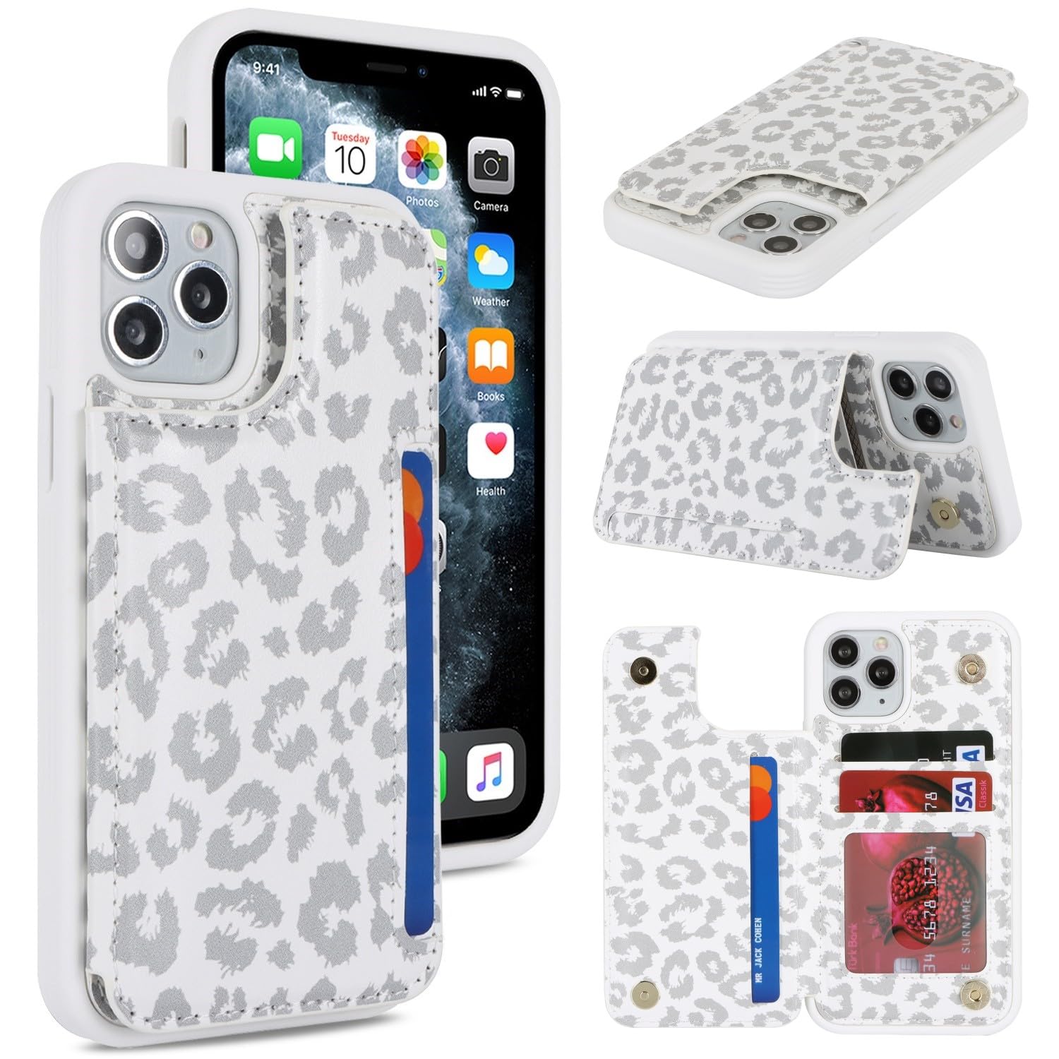 iCoverCase Compatible with iPhone 11 Pro Phone Case with Card Holder, Wallet Case for Women Men RFID Blocking PU Leather Protective Case 5.8 Inch (
