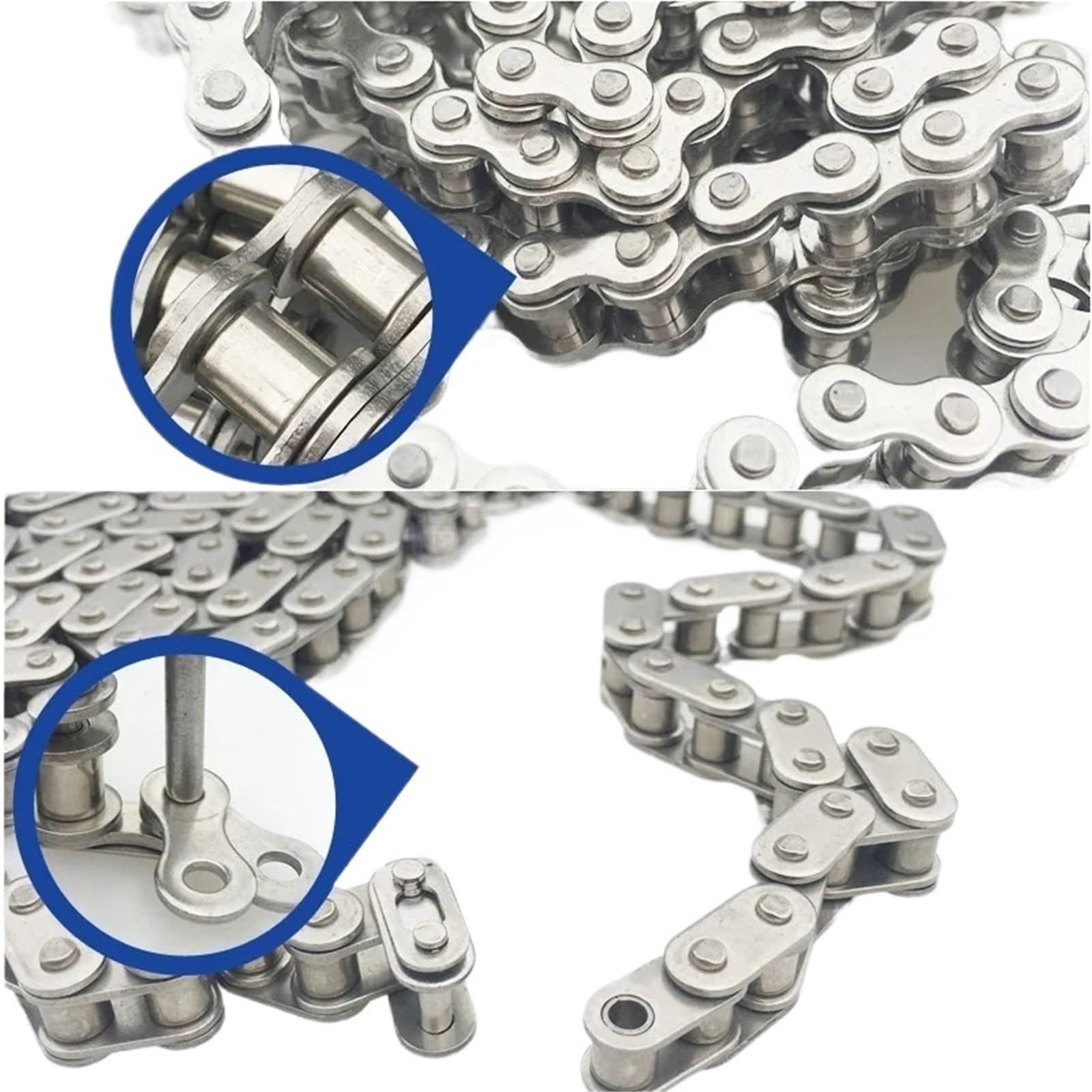Rollenkette Aus Kohlenstoffstahl Kurze Teilung Rollenkette Industrielle Übertragungskette 304 Edelstahl 1/4"25H04C 05B RS35 06C 06B3/8" RS40 08A 08B1/2"(06C-RS35-1.5M)