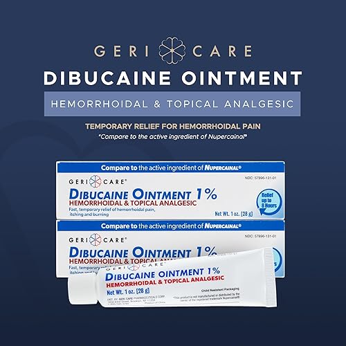 Miniatura 2 de GeriCare Dibucaine Ungüento para hemorroides 1% para aliviar el dolor Analgésico hemorroidal y tópico Alivio rápido de ardor y picazón