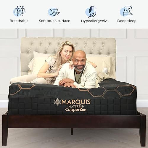 Miniatura 4 de MARQUIS MATTRESS CopperZen - Cama híbrida de felpa de 15 pulgadas, fabricada en Estados UnidosCobre y grafito con cubierta de enfriamiento, alivio