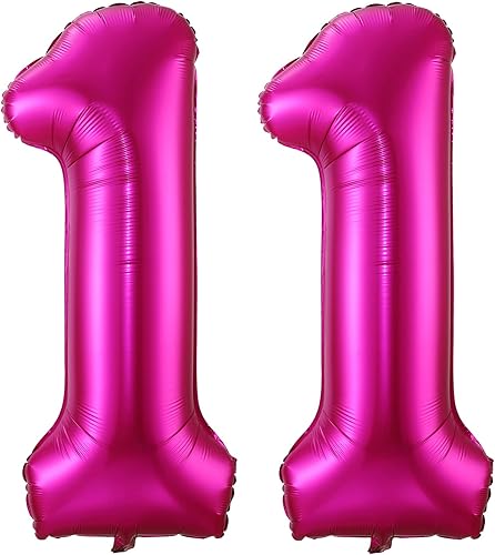 Miniatura 6 de Globo rosa intenso del número 10, globo de 40 pulgadas para cumpleaños número 10, globos de aluminio de Mylar con el número 10, globos grandes