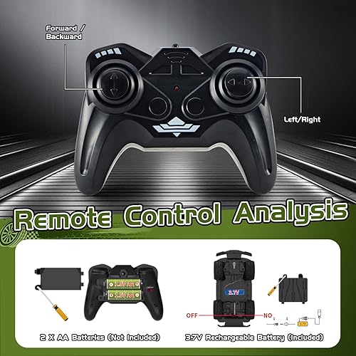 Miniatura 5 de Vehículo todoterreno en forma de dinosaurio con control remoto Cool Off-Road, auto RC de 2.4 GHz con luces LED, escala 120, camión a control remoto,