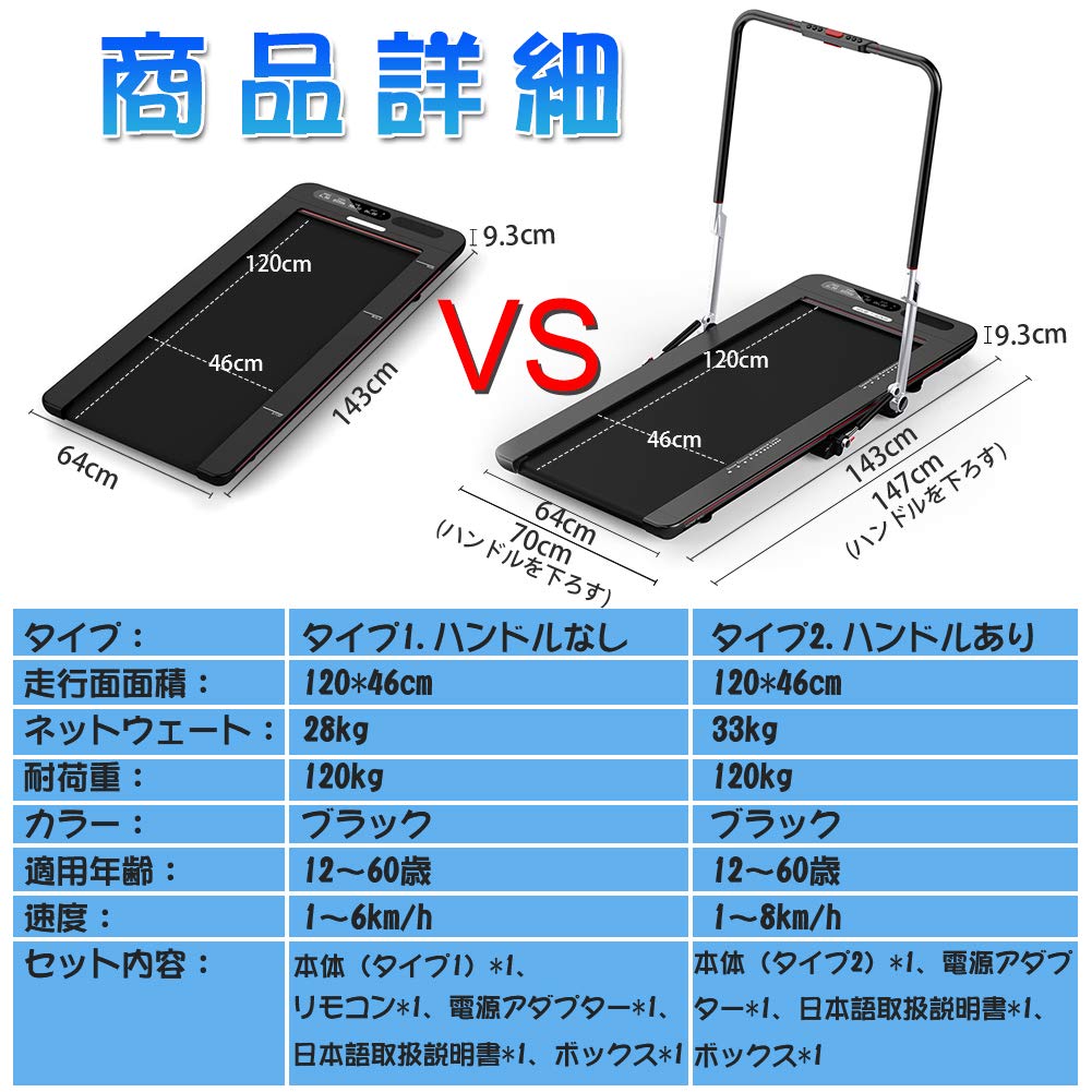 Amazon | 電動ルームランナー 3歩で速度制御 時速1-8km/h 組立不要 ト 
