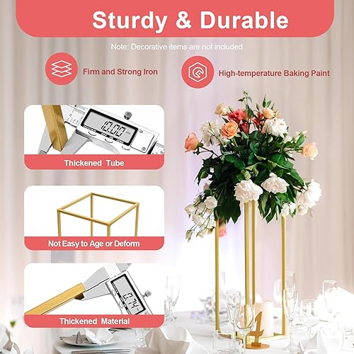 Miniatura 3 de Gold Wedding Flower Vase,10pcs Flower Stand Centerpieces,Metal Wedding Flower Stand, Centerpieces for Wedding Table,Party Decoration