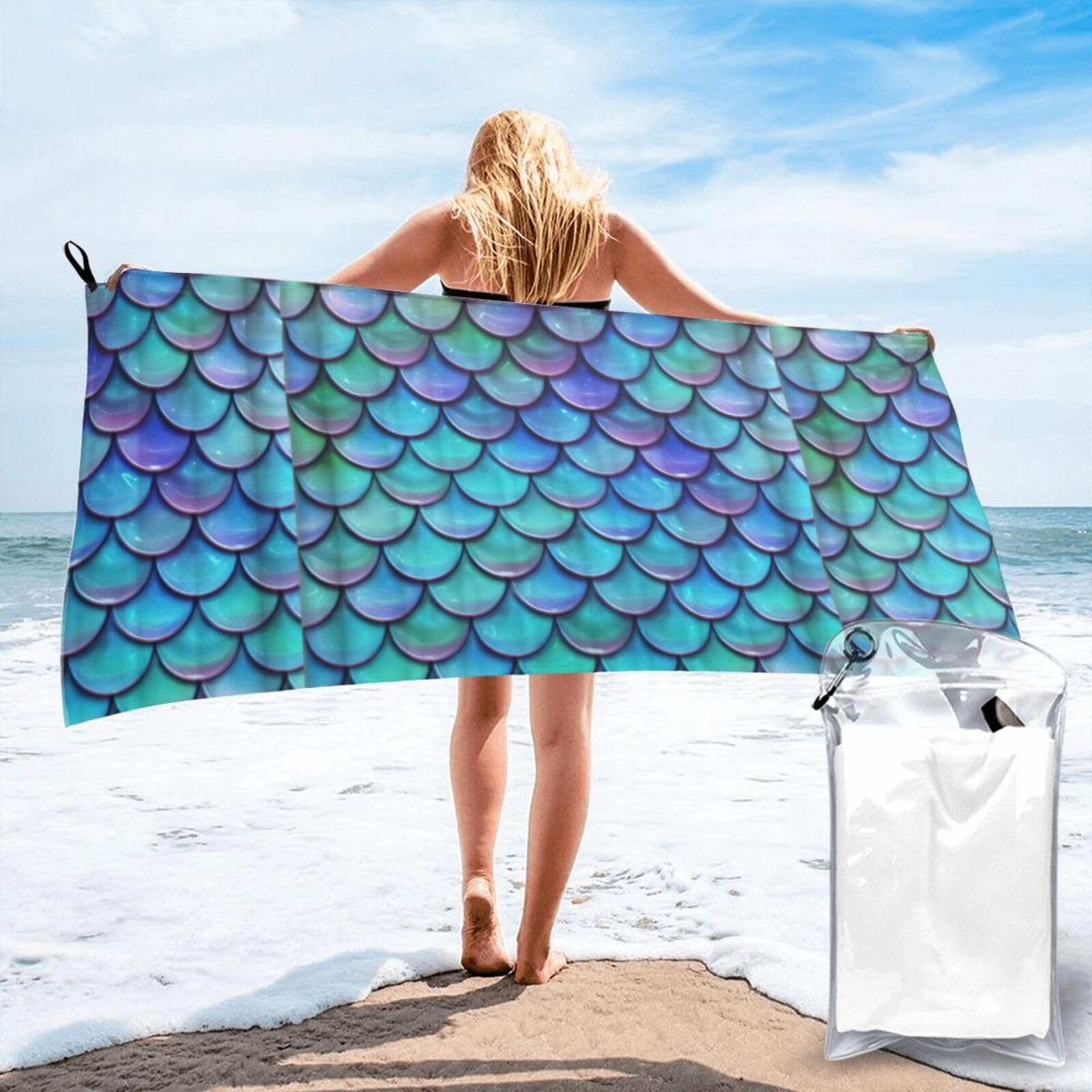 Serviettes de bain pour camping gym voyage natation microfibre