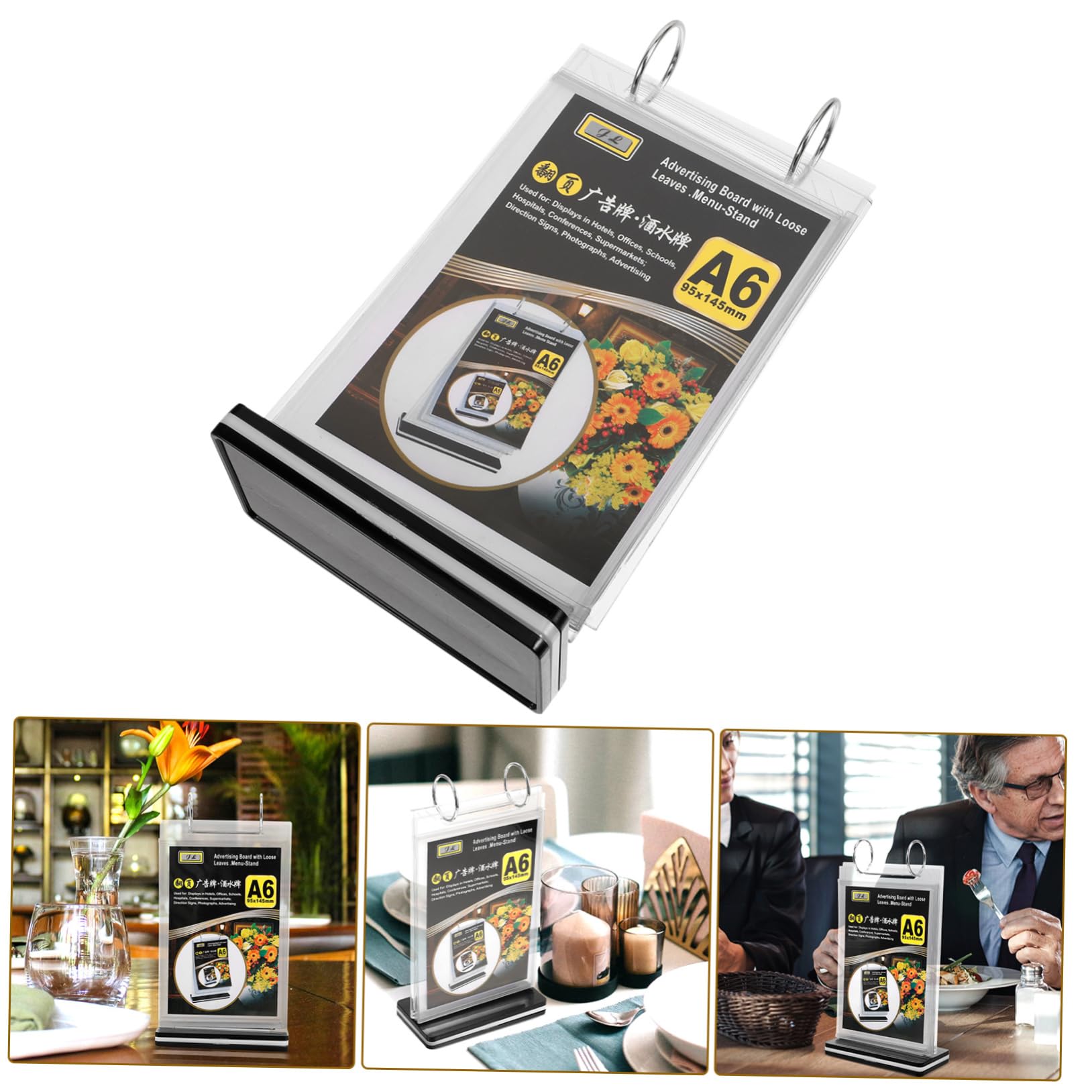 SHINEOFI 11piezas Soporte De Menú Vertical Base Para Restaurantes y Eventos Exhibidor De Carteles Transparente Para Mesas Para Cafés y Celebraciones