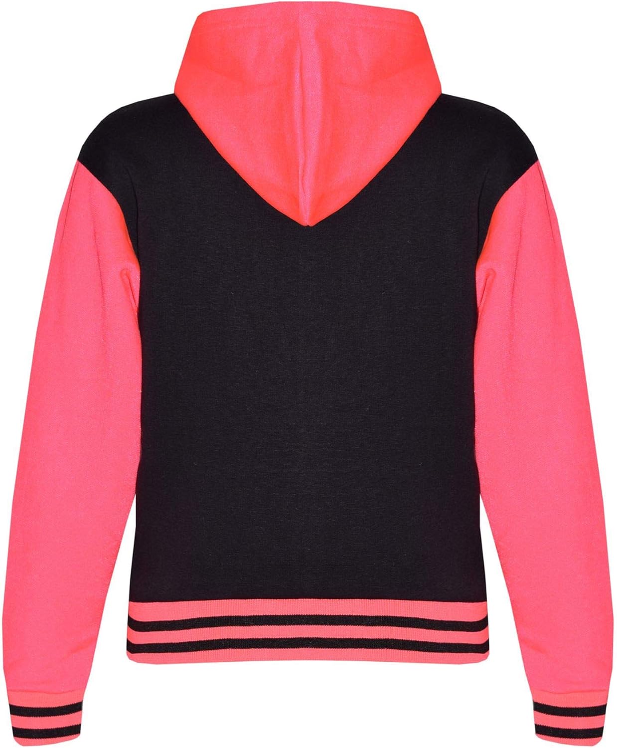 Kids Girls Boys Hooded NYC Baseball Varsity Neon Pink Tracksuit Hoodie & Bottom