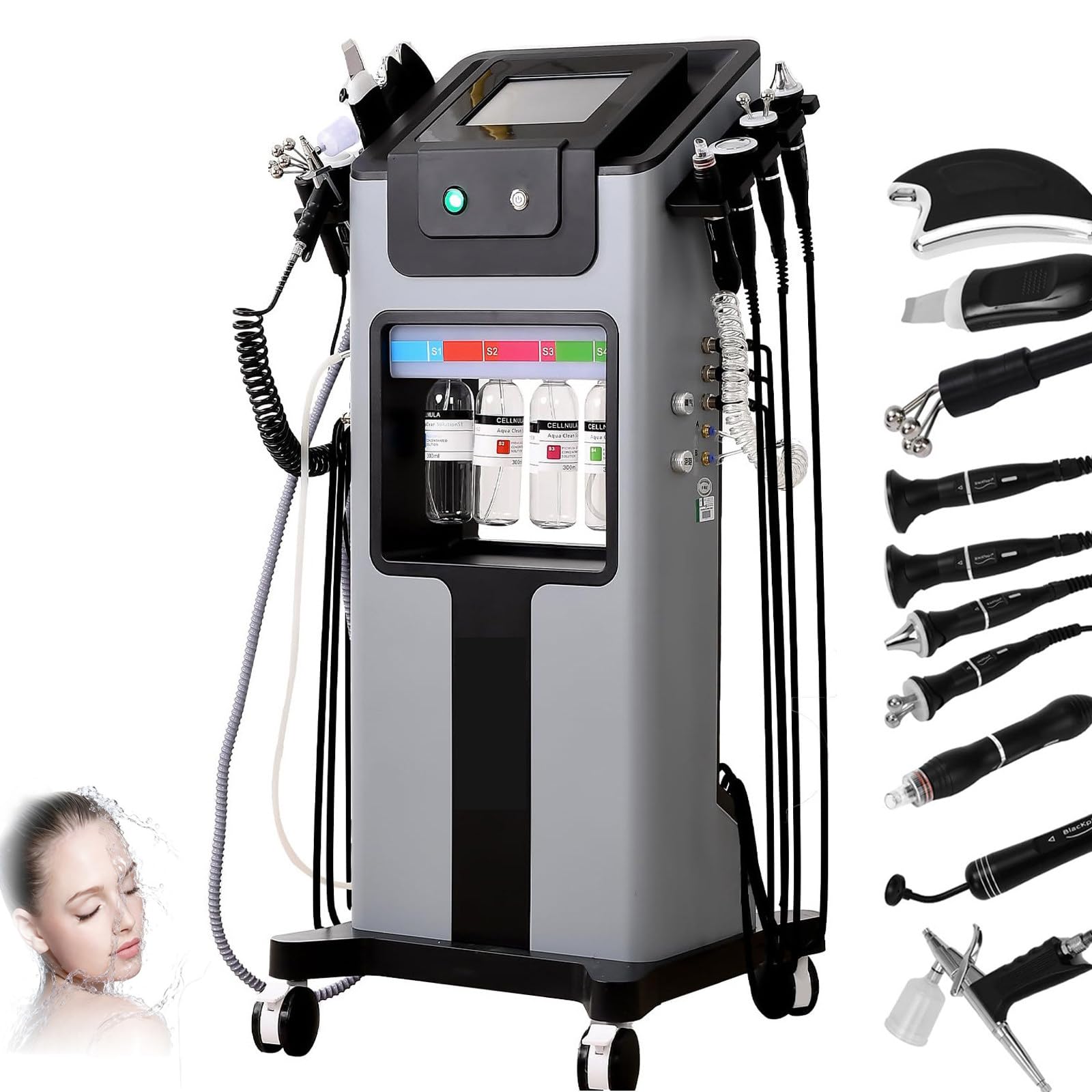 Professionelles 10-in-1 Hydro-Dermabrasionsgerät für die Gesichtsbehandlung: Tiefenreinigung, Hautverjüngung & Aqua-Peeling – Schönheitsausstattung für Zuhause, Spa und Kosmetikstudio