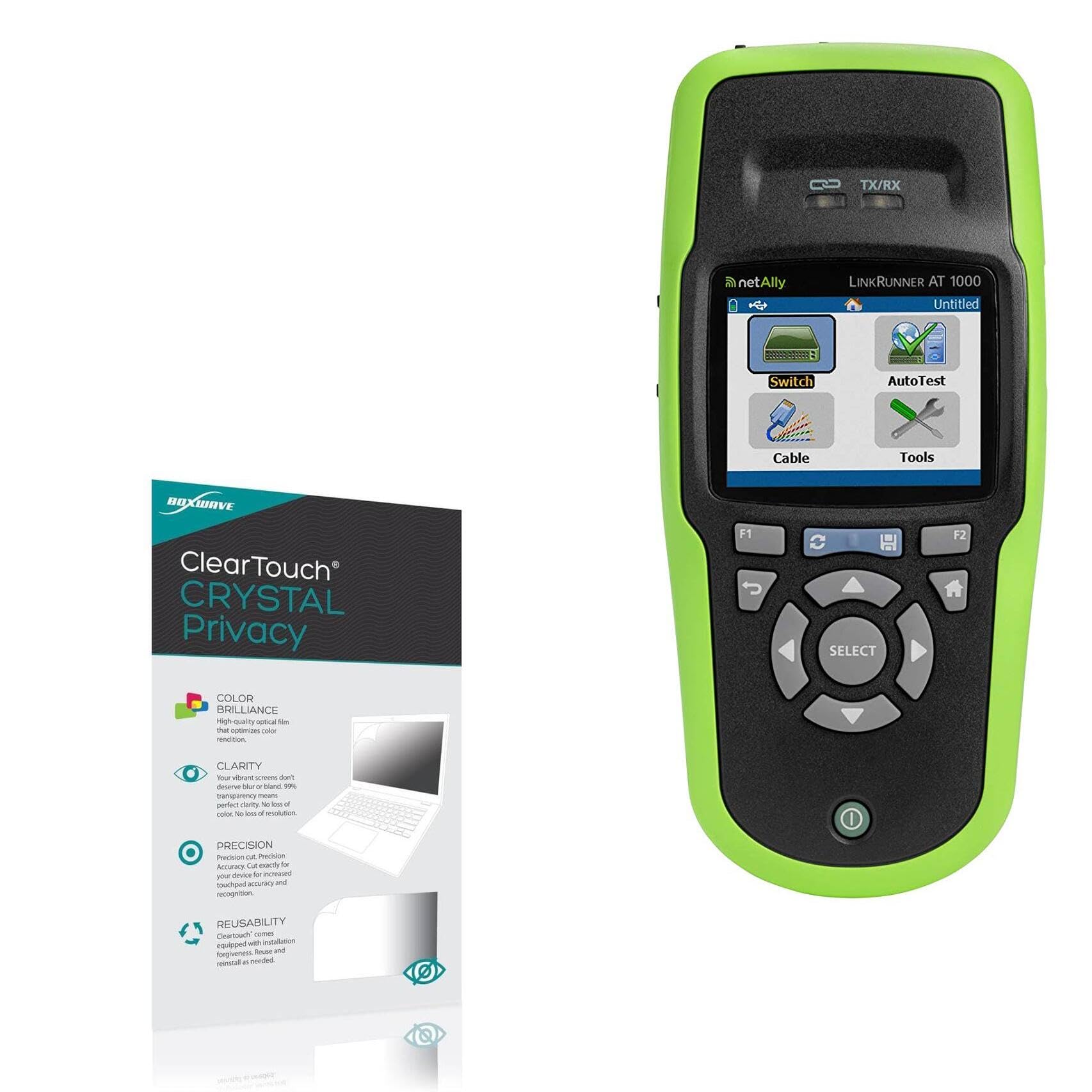 BoxWave Screen Protector Compatible With NetAlly LinkRunner AT - ClearTouch Crystal Privacy (2-Pack), Privacy Screen Protector Flexible Film Clear