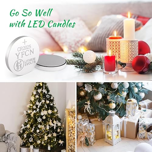 Miniatura 6 de YFCN Batería CR2025 de litio de 3 V, paquete de 5 unidades, pilas de botón de moneda CR 2025, 5 años de vida útil