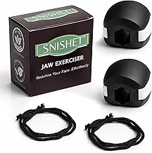Pack Of 2 Jawline Exerciser - Premium Jawline Exerciser Tool for Men and Women - Highly Effective Jaw Line Shaper For Strengthening & Toning Facial Muscles & Jaw Exerciser for a Chiseled Look Helps Reduce Double Chin, Stress & Cravings (Black, (Pack of 2)