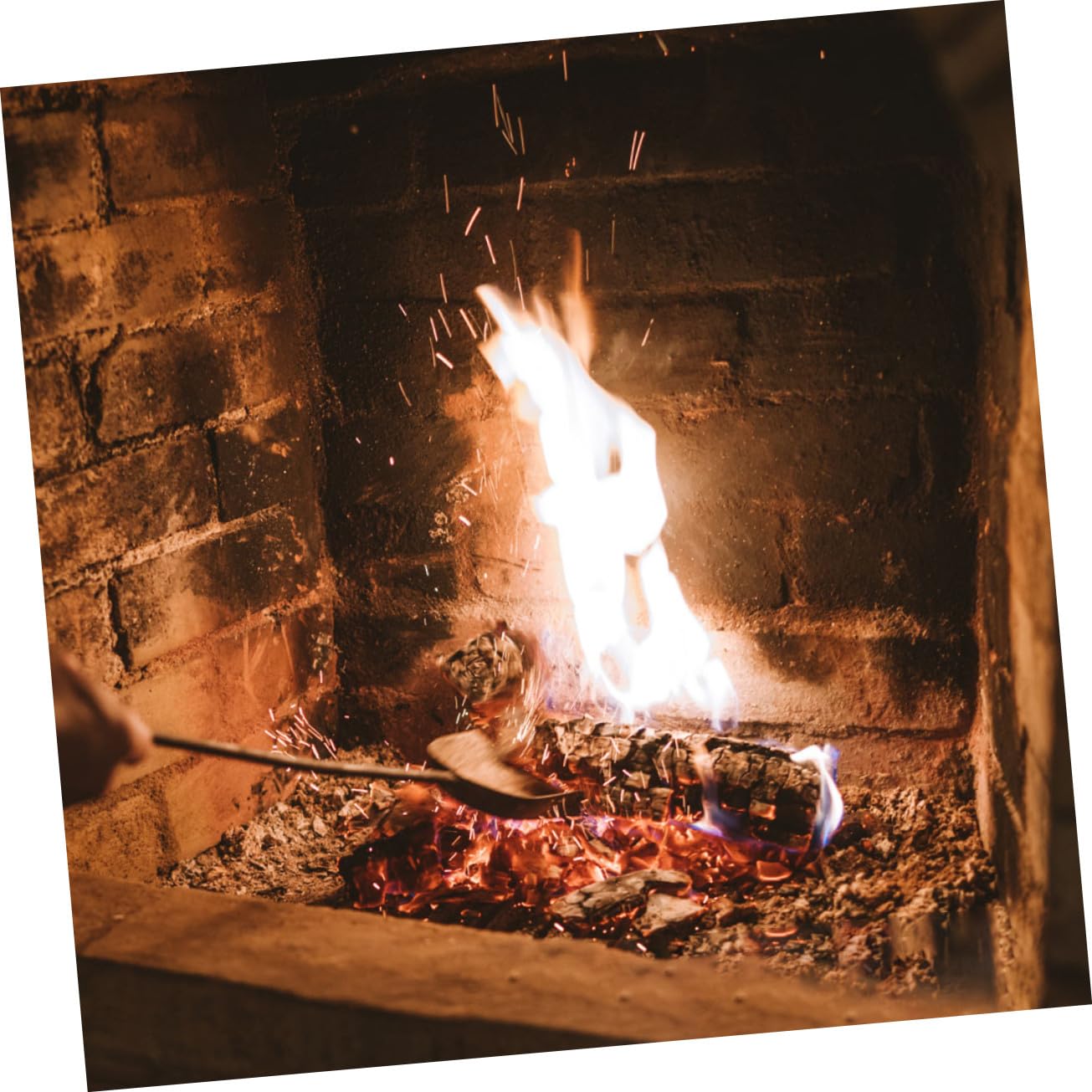 Kamin Ascheschaufel Praktische Reinigungsschaufeln aus Eisen und Holz 2 Stück Multifunktionale Brennstoffschaufeln für Haus und Garten für Glut und Erde