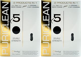 Puriclean X5 Complete Body Cleanser 2 in 1 Detox - Double Strength Cleansing - 5-Day Detoxifying to Flush Out Toxins- 20 Capsules + 1 Fast Softgel (Pack of 2)