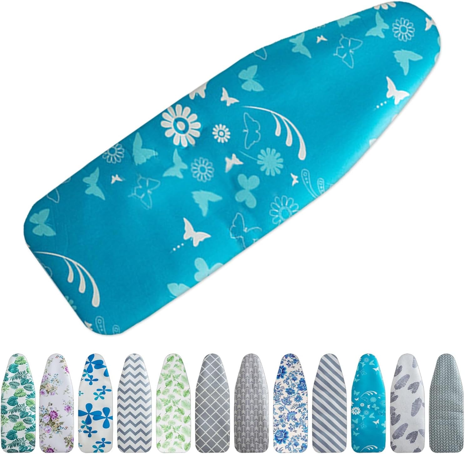 Ironing Board Cover for Homecare,Homes Ironing Board Cover and Pad,30x13in 49x18in 54x15in Elastic Iron Board Cover Cotton Ironing Cover and Pad(Cyan,54x15in)