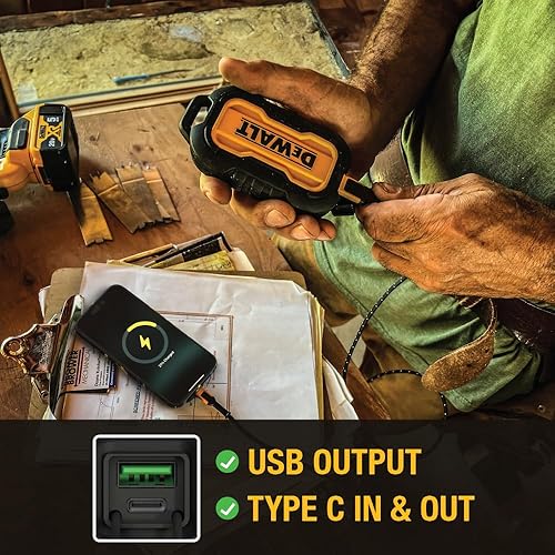 Miniatura 4 de DEWALT Cargador portátil resistente, batería de 10,000 mAh con puerto USB-C para iPhone 1616 Plus16 Pro16 Pro Max, iPhone 151413, Samsung Galaxy