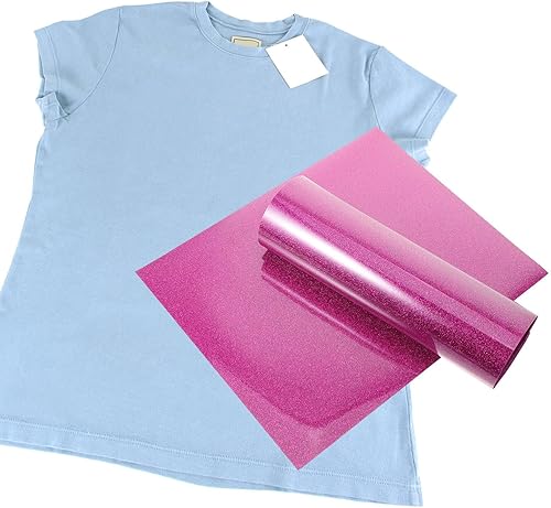 Miniatura 3 de EXCEART Películas de transferencia de calor con purpurina, 5 unidades, rollo de vinilo rosa para planchar, prensa de calor con purpurina, prensa de